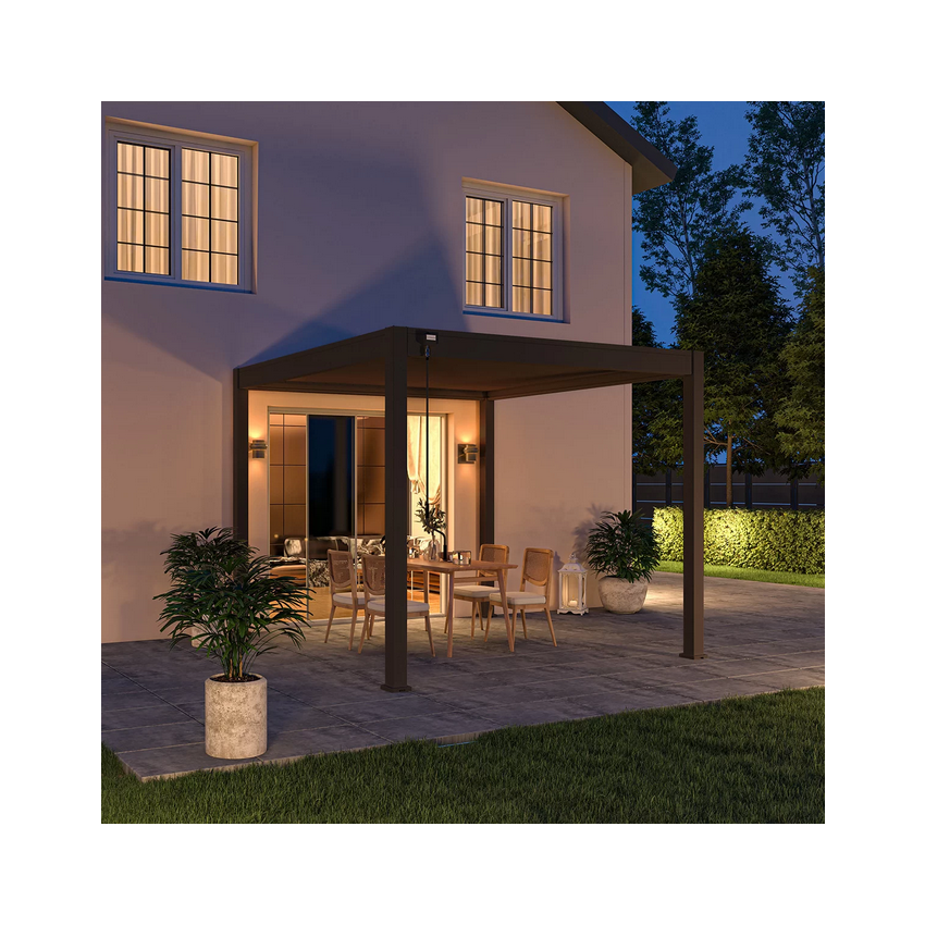 Pergola Bioclimatique autoportante OMBREA 3x3m Anthracite