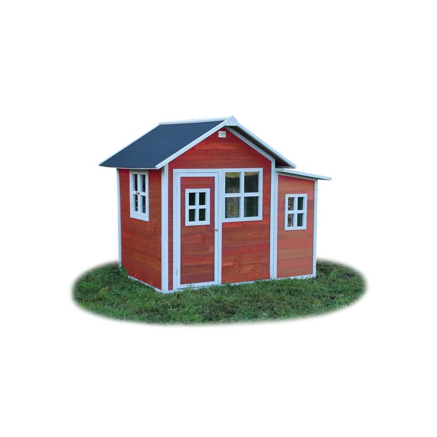 Cabane Enfant Loft en Bois Rouge 188x149x159cm