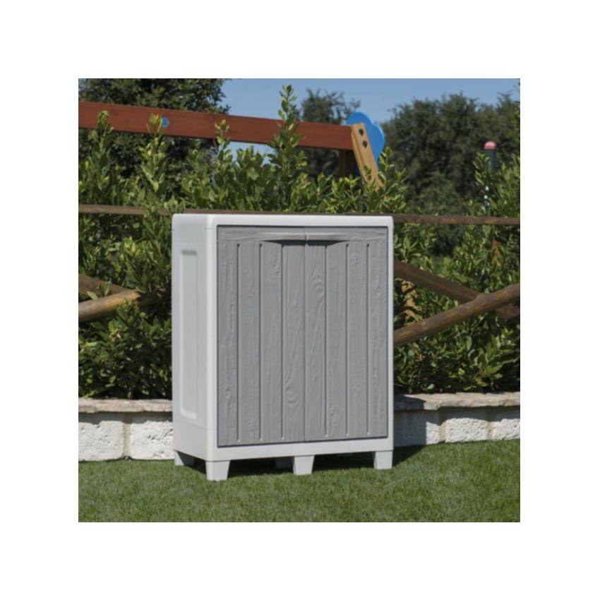 Armoire Jardin Résine basse FLORIDA XL GRIS