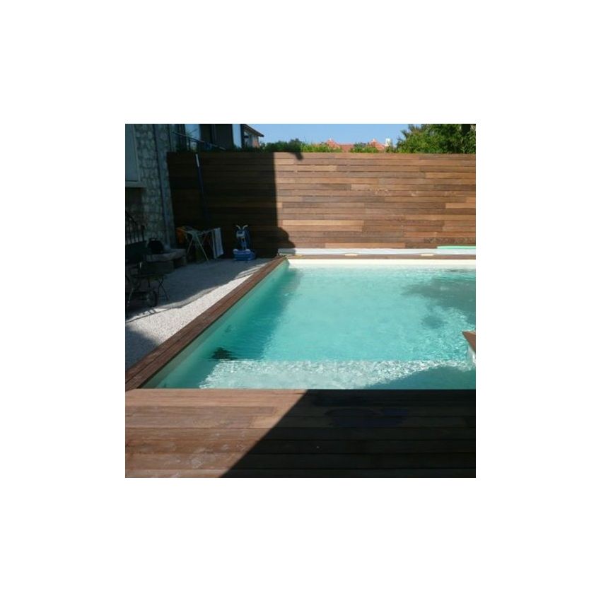 Piscine Bois Supreme Rectangulaire avec Plage Immergée + Escalier 1220x520x145cm