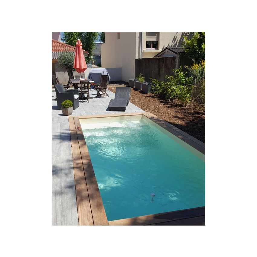 Piscine Bois Luxe Rectangulaire avec Escalier 420x320x145cm