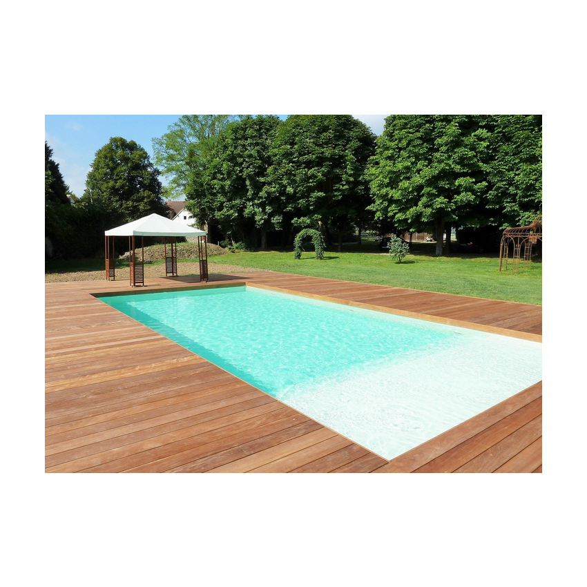 Piscine Bois Luxe Rectangulaire avec Plage immergée + Escalier 520x320x131cm