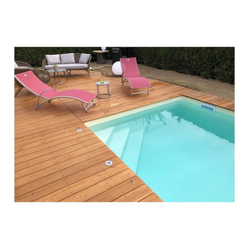 Piscine Bois Diana Rectangulaire avec Escalier d'Angle 820x420x145cm