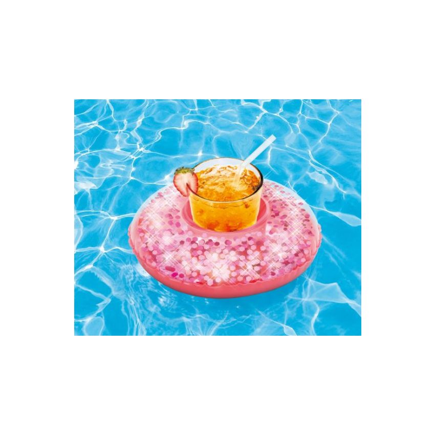 Porte-goblet bouée Sparkles Galaxy rose pour Piscine