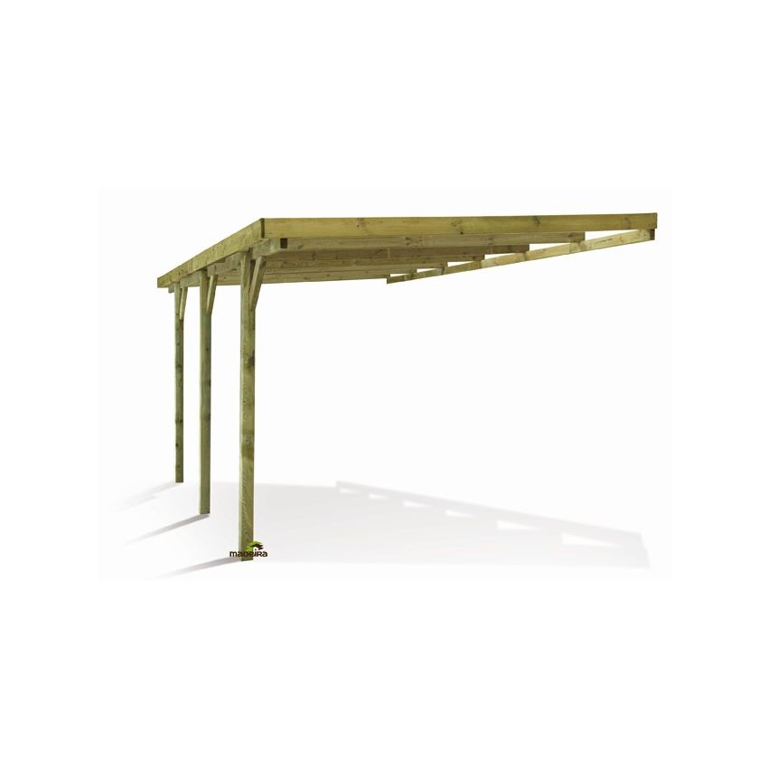 Carport Adossable Bois Autoclavé GUS 16m2