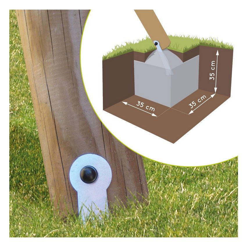 Portique en bois ALIZEE : 2 balançoires L265xl166xH195