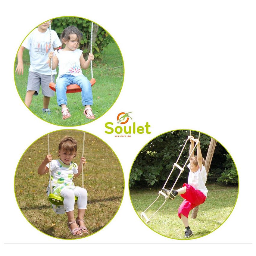 Portique en bois TONKA : 2 balançoires et 1 échelle L242xl166xH195
