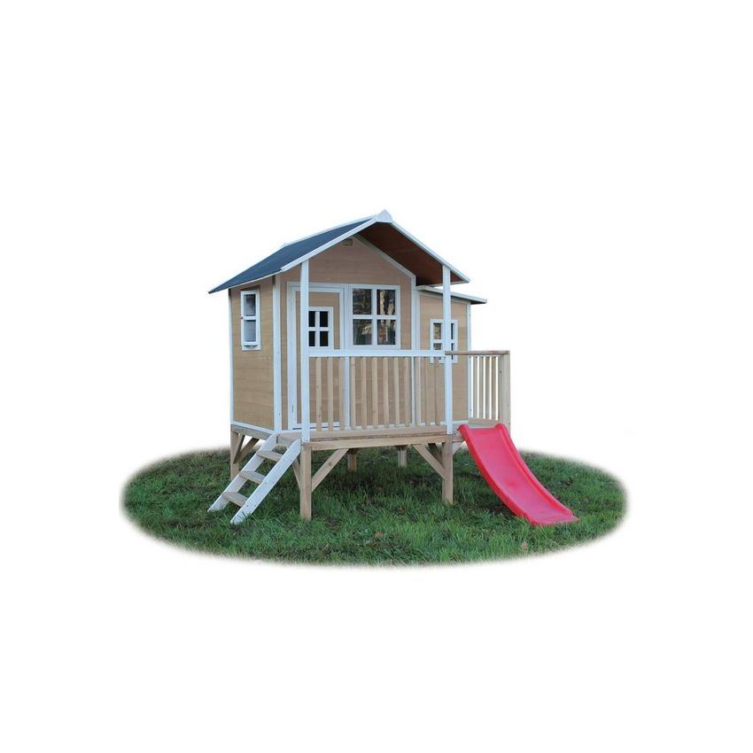 Cabane Enfant Loft en Bois Naturel 322x190x215cm