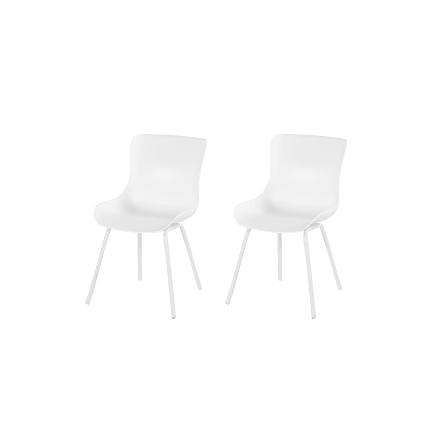 Lot de 2 chaises résine SOPHIE Blanc 