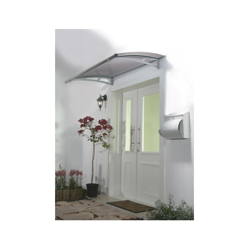 Marquise en aluminium - Indra - 150 x 92 x 16 cm - Gris