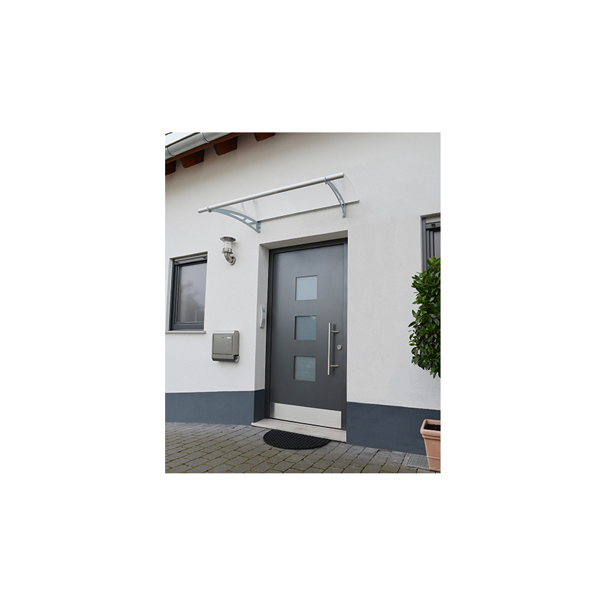 Marquise en aluminium - Indra - 150 x 92 x 16 cm - Gris