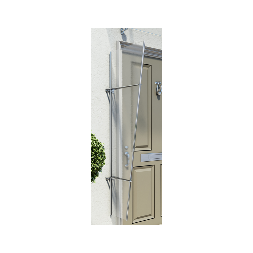 Marquise en aluminium - Mercure - 63 x 10 x 170 cm - Gris