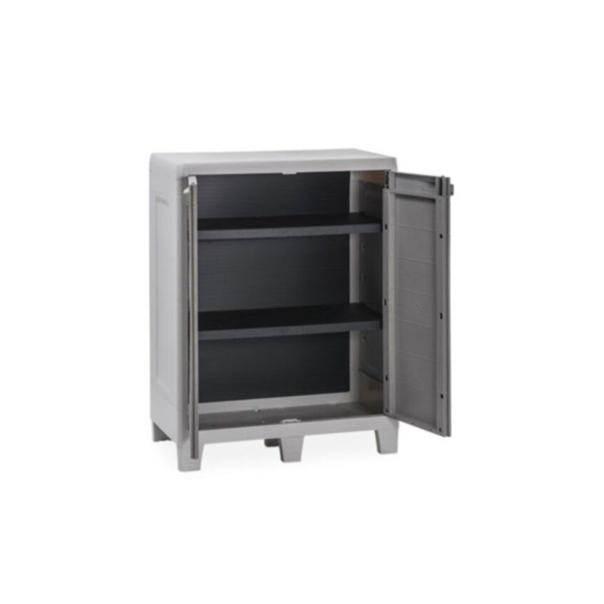 Armoire Jardin Résine basse Woody's XL Gris/Taupe