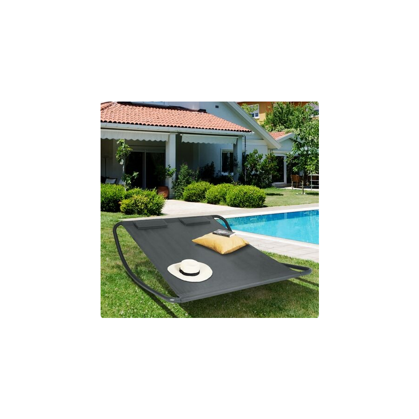 Lit double Bain de soleil MONACO - Gris