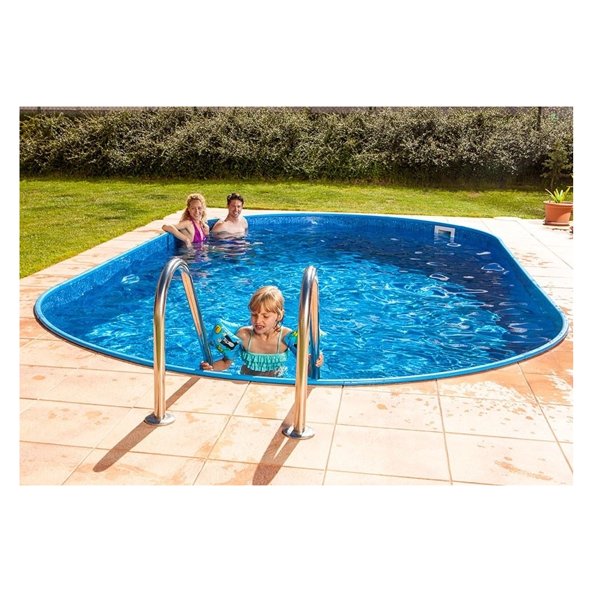 Piscine Allongée Ibiza Acier à enterrer 525 x 320 x 150 cm sans rails supérieurs 