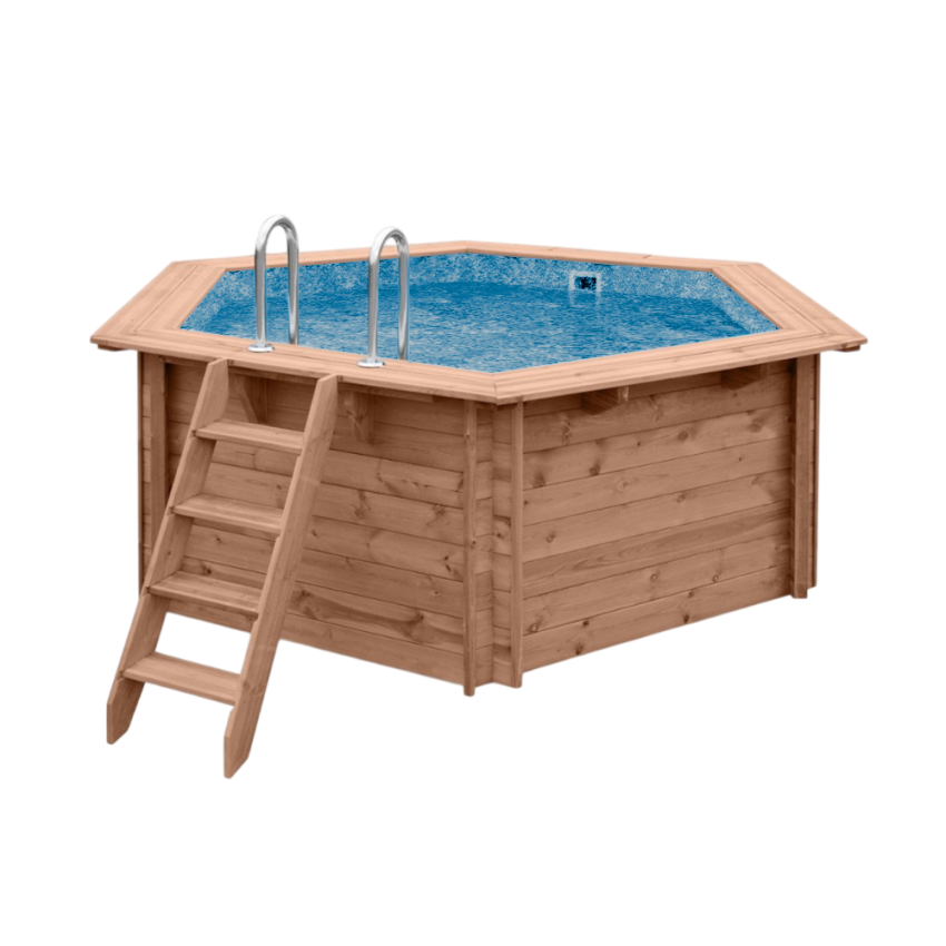 Piscine bois Ronde UBBINK  PREMIUM 580x130cm Liner Relief 3D