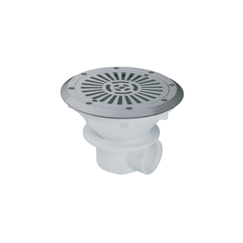 Bonde de fond D210 mm avec grille ABS modèle Parker Gris piscines liner 