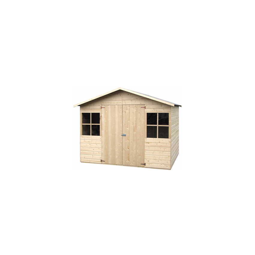 Abris jardin LOPUN 4.96 m² Épaisseur 12 270/180 - 2 fenêtres fixes - double porte