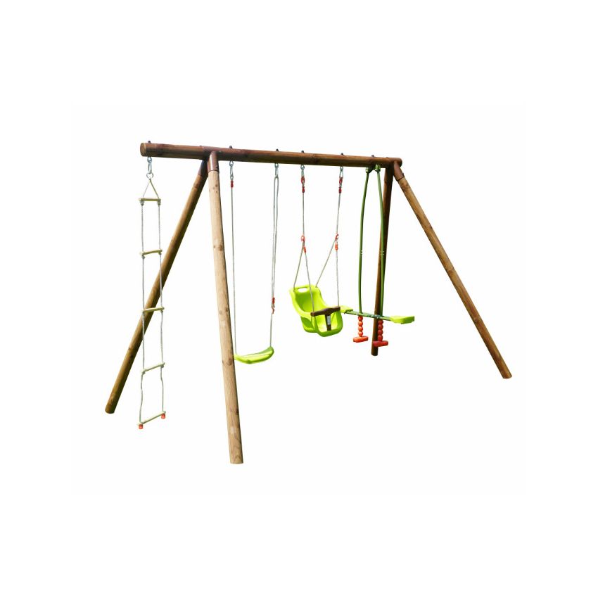 Portique en bois SUZON :  4 agrès L318xl189xH222cm