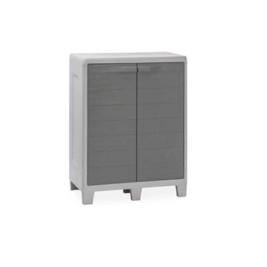 Armoire Jardin Résine basse Woody's XL Gris/Taupe