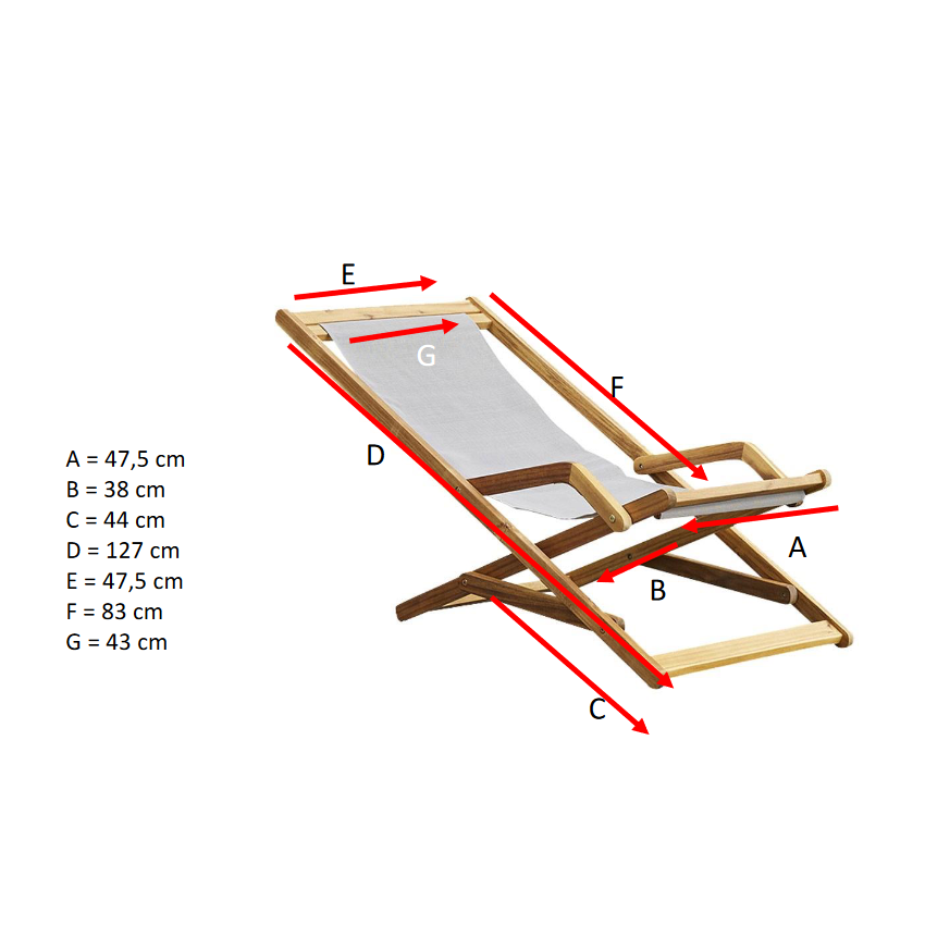 Transat SEA en Acacia et Textilène Gris 