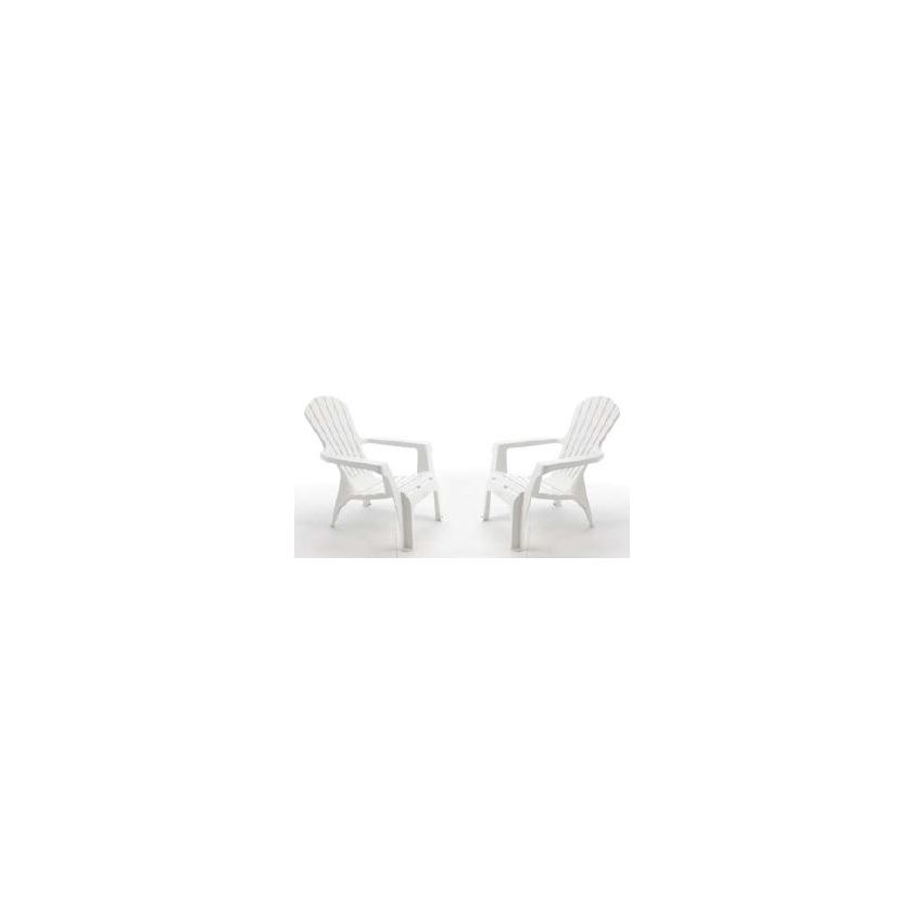 Lot de 2 Fauteuils de Jardin ADIRONDACK Blanc
