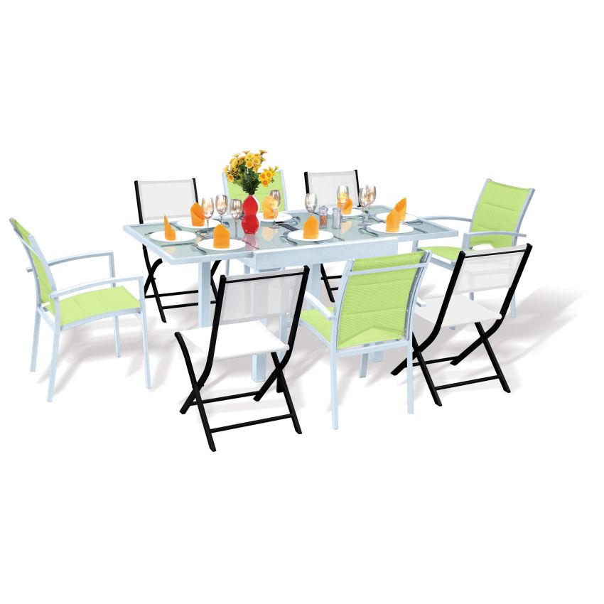 Ensemble de Jardin Noir MODULO 8 Personnes 