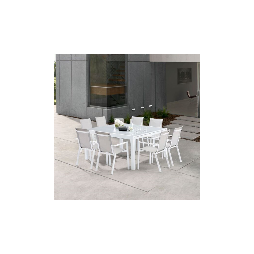 Ensemble De Jardin Carré 8 Places WHITESTAR