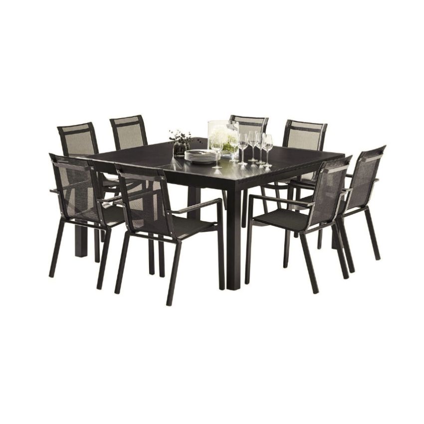Ensemble de Jardin Black Star Full Verre Noir 8/12 personnes
