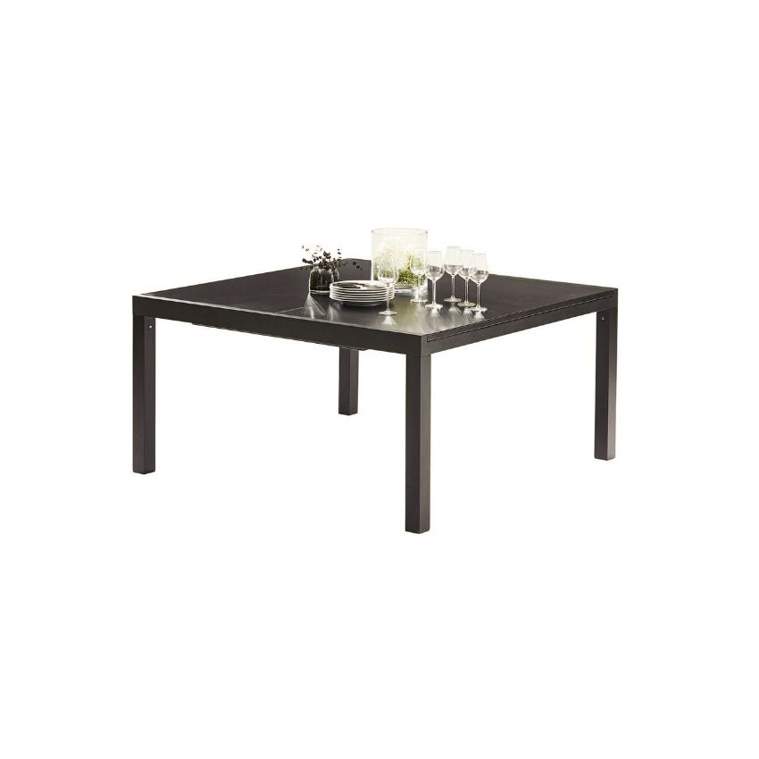 Table de Jardin Black Star Full Verre Noir 8/12 personnes