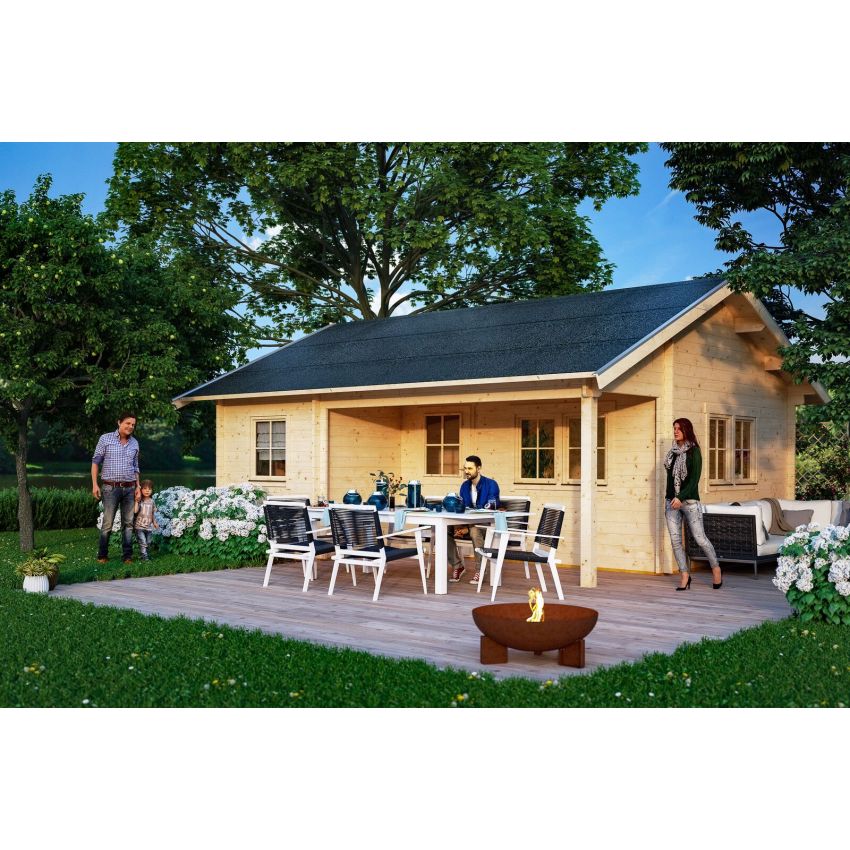 Chalet de Jardin en Bois Moritz 24 m² Epaisseur 45 mm 600x500cm