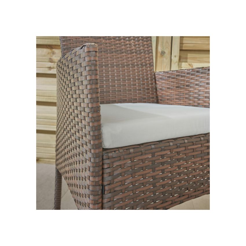 Salon de jardin BARCELONE en résine Marron 