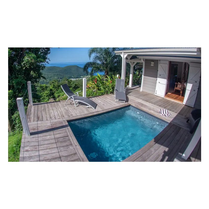 Piscine Bois Anna Carrée avec Escalier 520x520x145cm