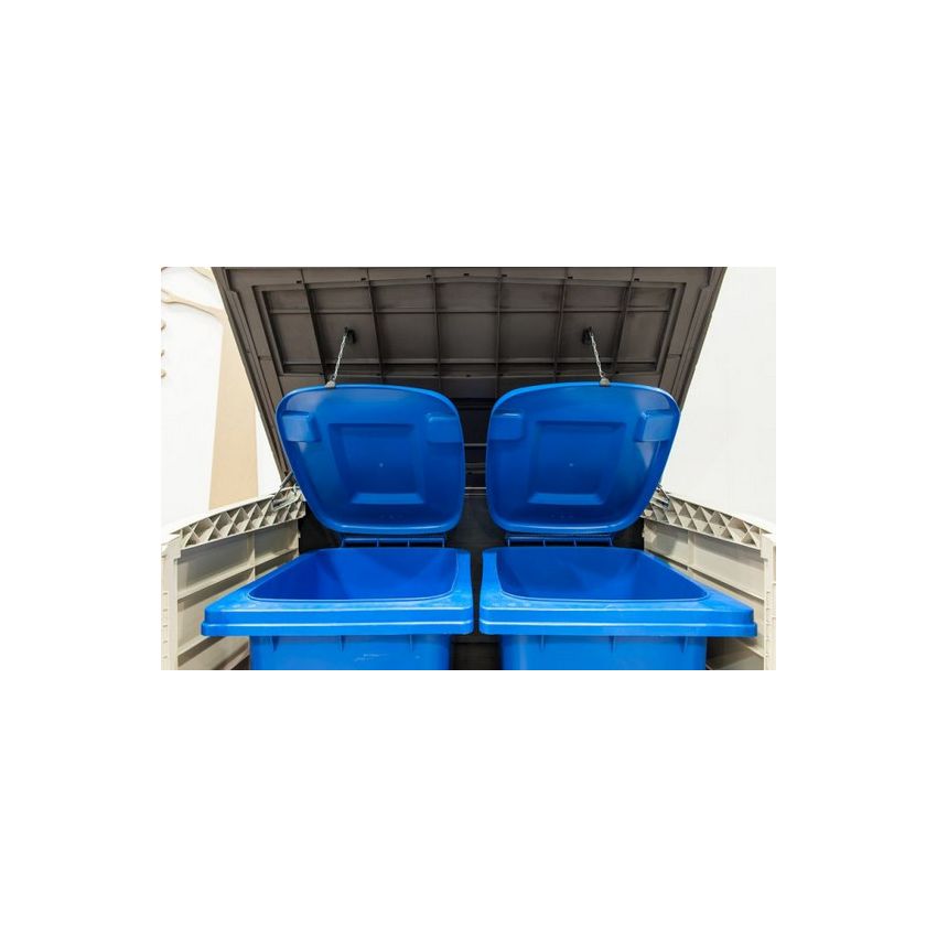 Coffre de jardin - Multifonctions - 1200L - BEIGE - Toit plat 