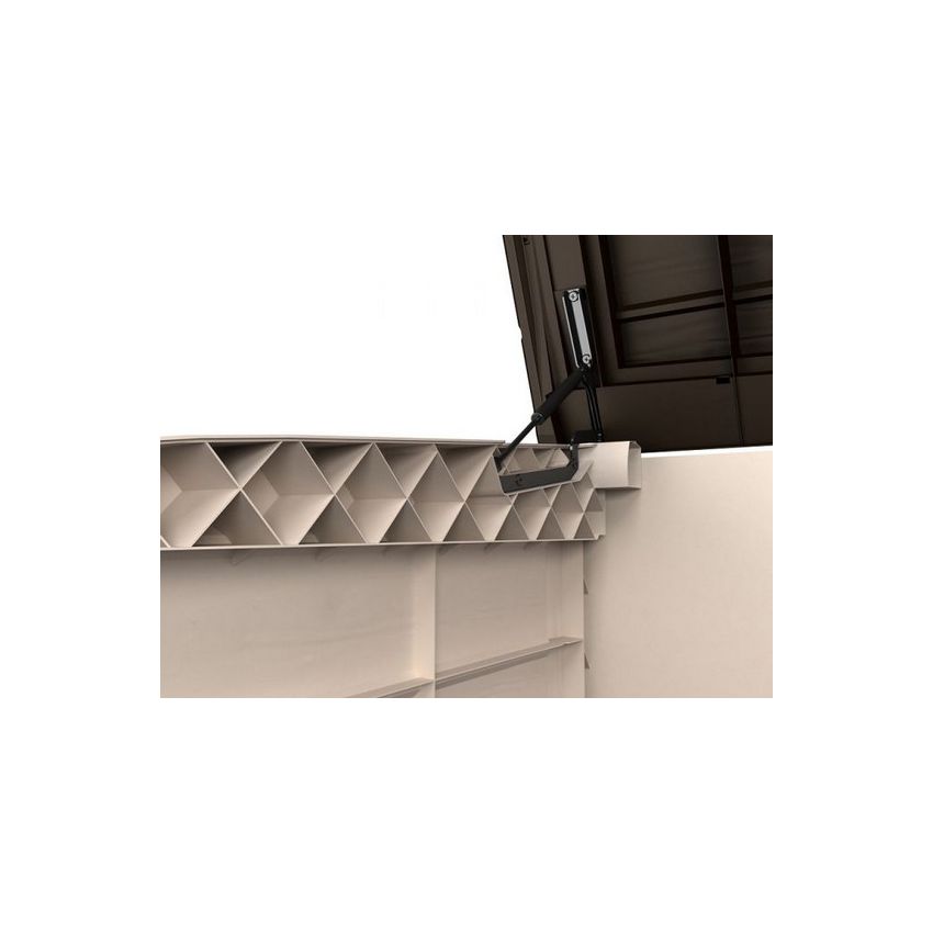 Coffre de jardin - Multifonctions - 1200L - BEIGE - Toit plat 