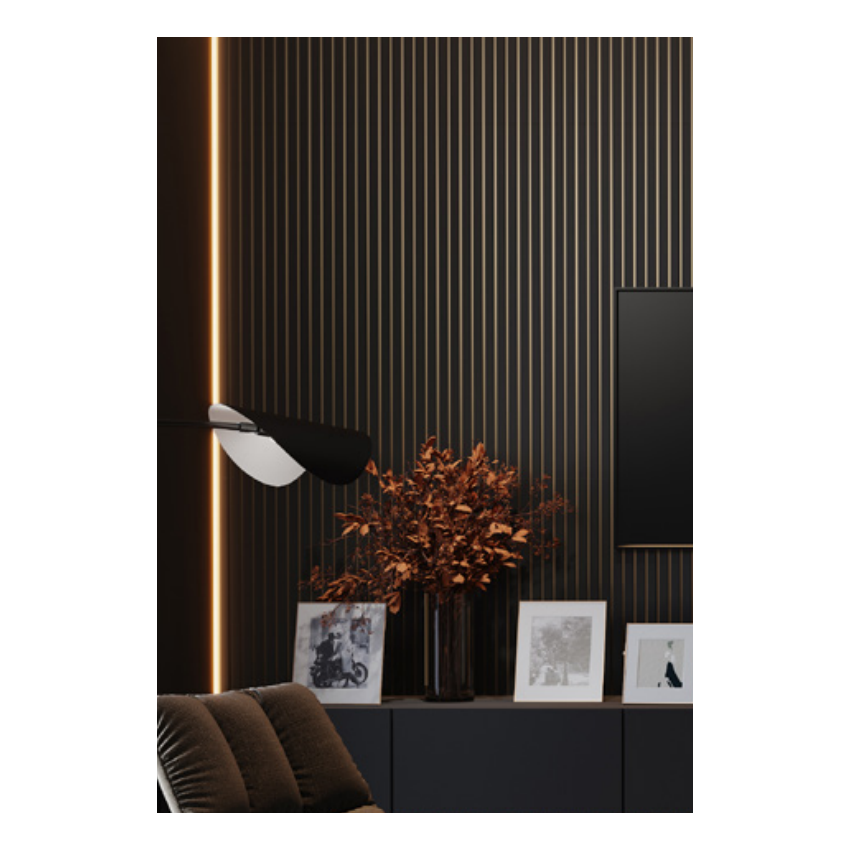 Lot de 2 Panneaux Décoratifs en Bois de 1.66M2 Bronze Black Mat