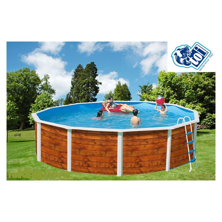 Piscine Ronde ETNICA Acier Aspect Bois 460cm x  H 120cm