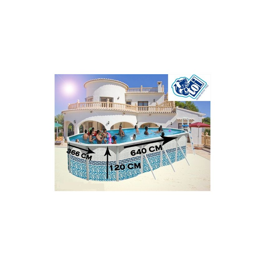 Piscine Allongée MOSAIQUE Acier 640cm x 366cm x H 120 cm