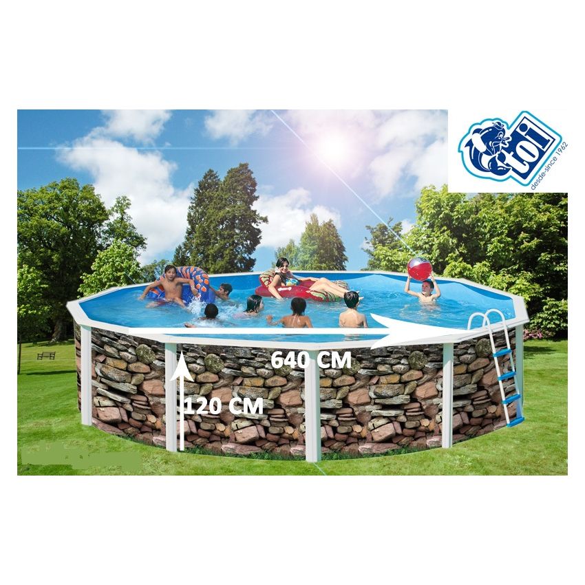 Piscine Ronde MUR Acier 640 cm x H 120cm