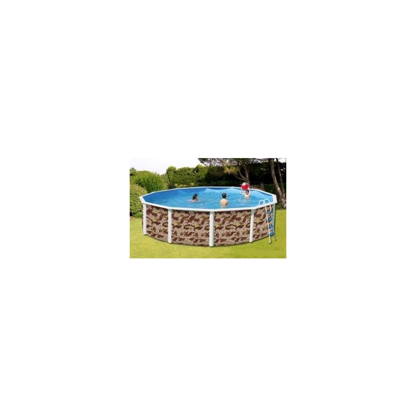 Piscine Ronde CAMOUFLAGE Acier 640 cm x H 120 cm
