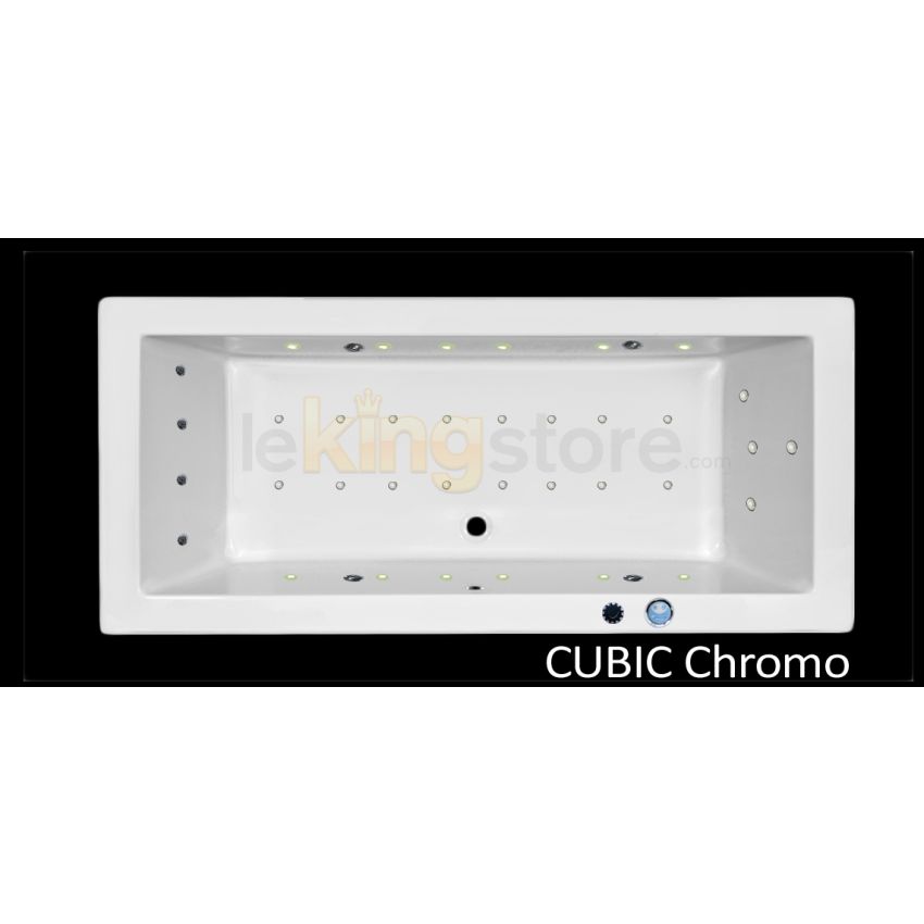 Baignoire Balnéo Cubic Chromo 180 x 80 cm 2 places
