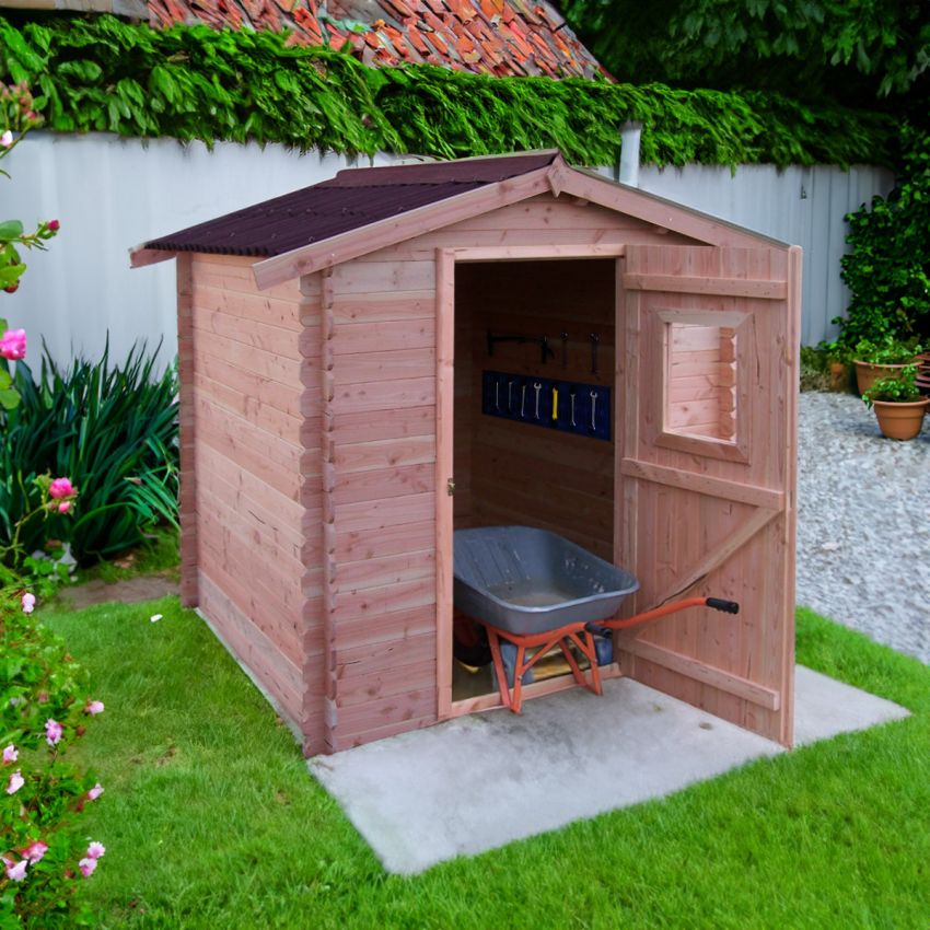 Abri de jardin en bois Douglas massif 3.24m² 210x204cm