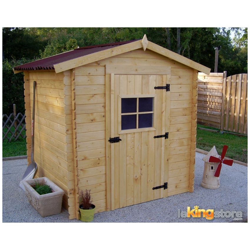 Abri de jardin en Bois 3.08 m² ALPINA (en madriers 20mm) L 195 x P 195 cm 