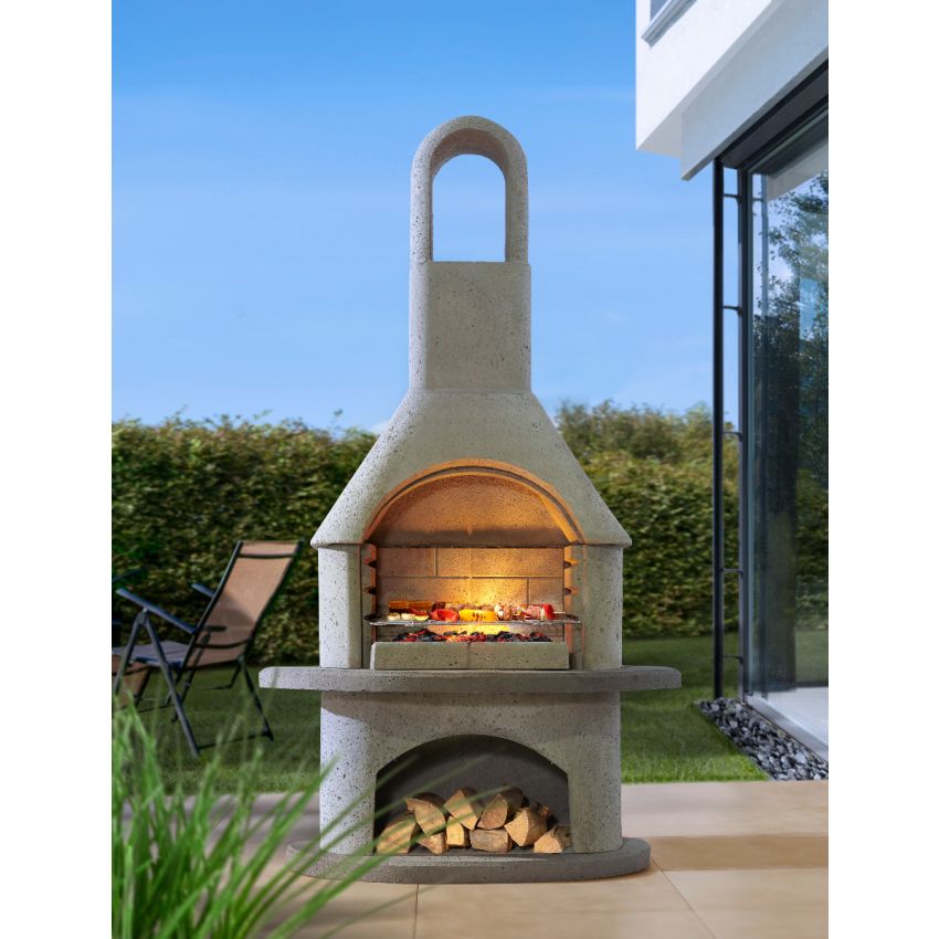 Barbecue ALICANTE en Béton Gris 110x65x203cm