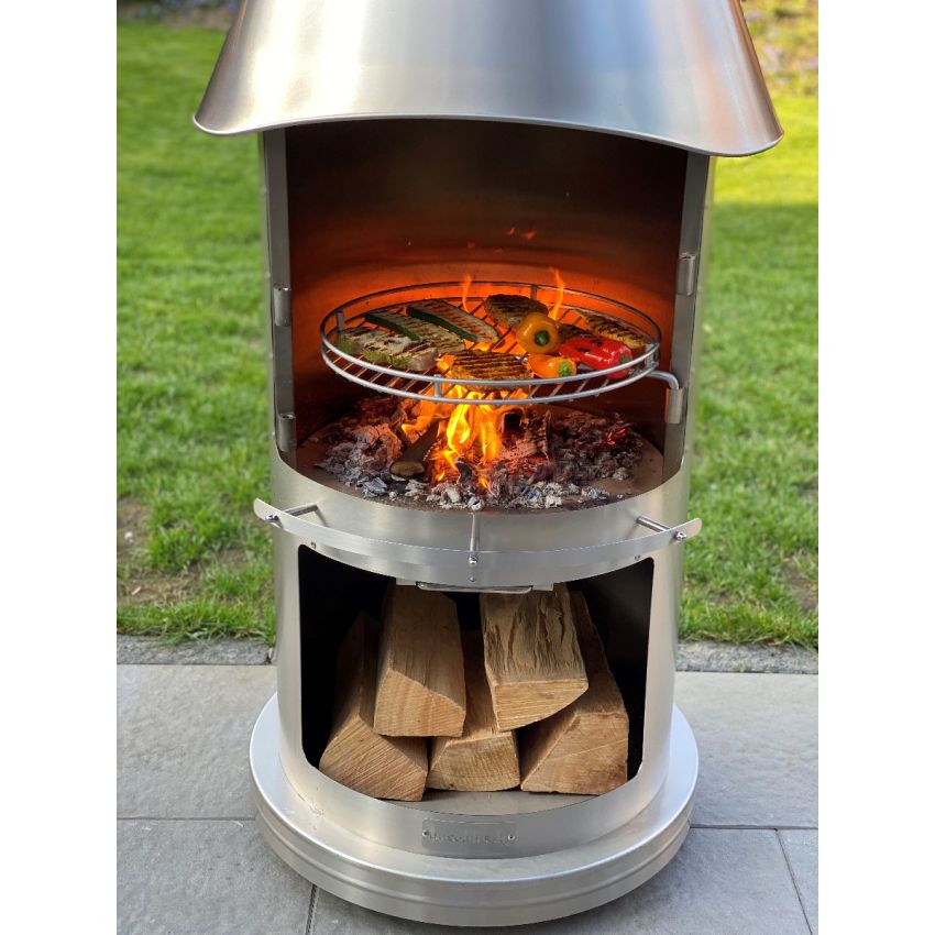 Barbecue / Cheminée AUCKLAND en acier inoxydable Inox Brossé