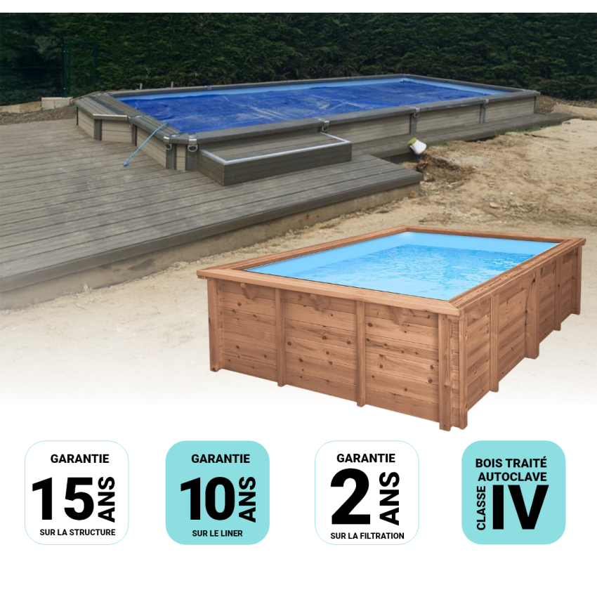 Piscine composite Zodiac AZTECK rectangle 8,90 x 4,00 x 1,40 m 