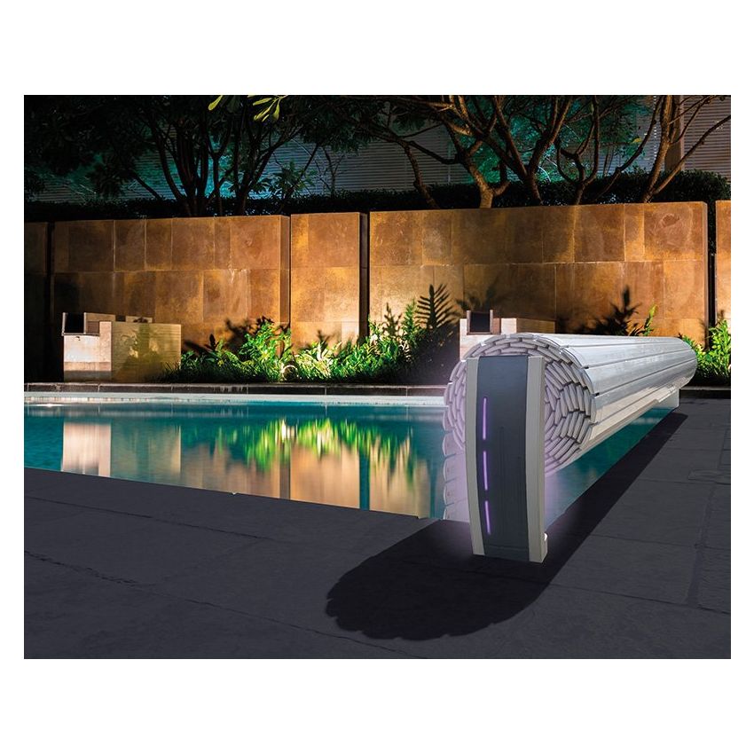 Volet roulant Hors sol électrique BALI pour piscine ronde hexagonale ⌀360 cm
