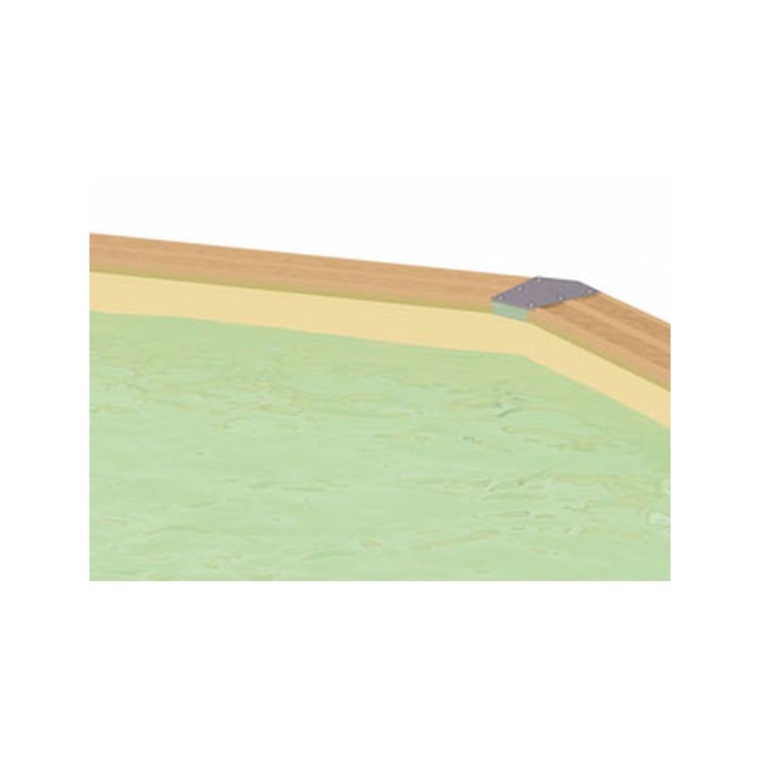 Liner Beige 75/100ème pour piscine octogonale allongée 610x400xH130cm