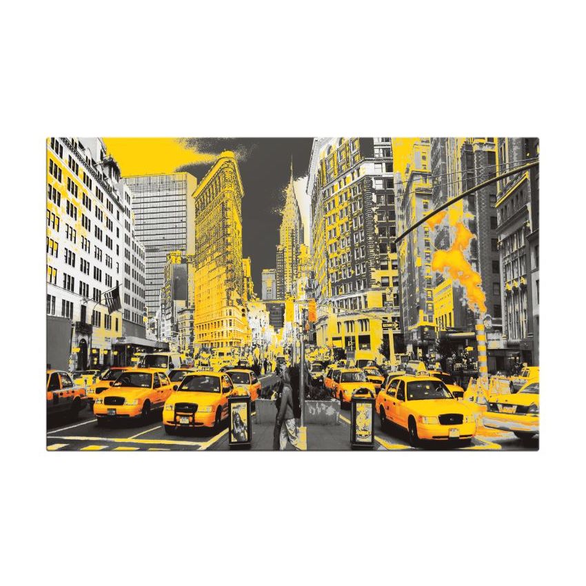 Bureau 110x70 cm Décor New York Pied Noir