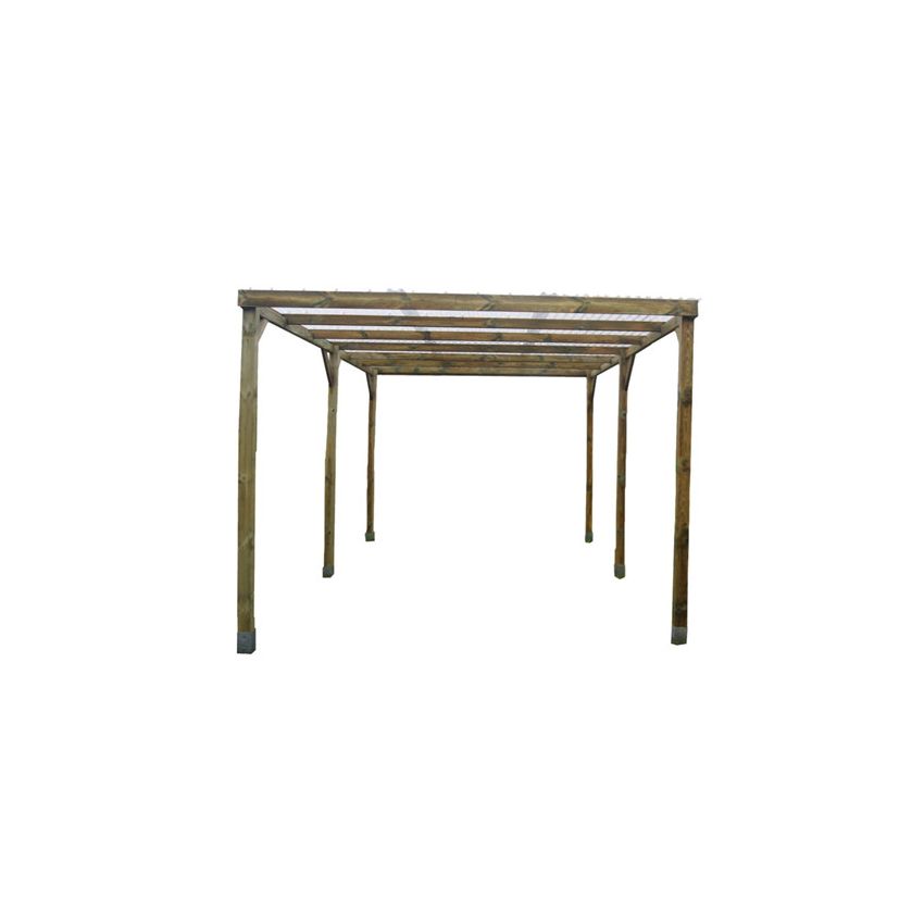 Carport Bois Autoclavé 15m2 Toit Plat Couverture